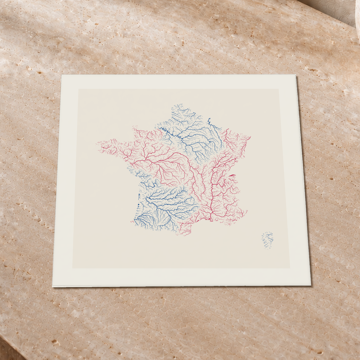 Beautiful Rivers — França — Risografia, Impressão fine art · 30 × 30 cm, Margem branca