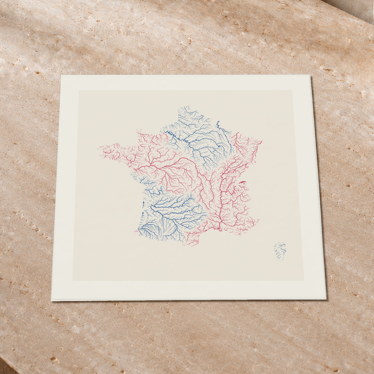 Beautiful Rivers — França — Risografia, Impressão fine art · 50 × 50 cm, Margem branca