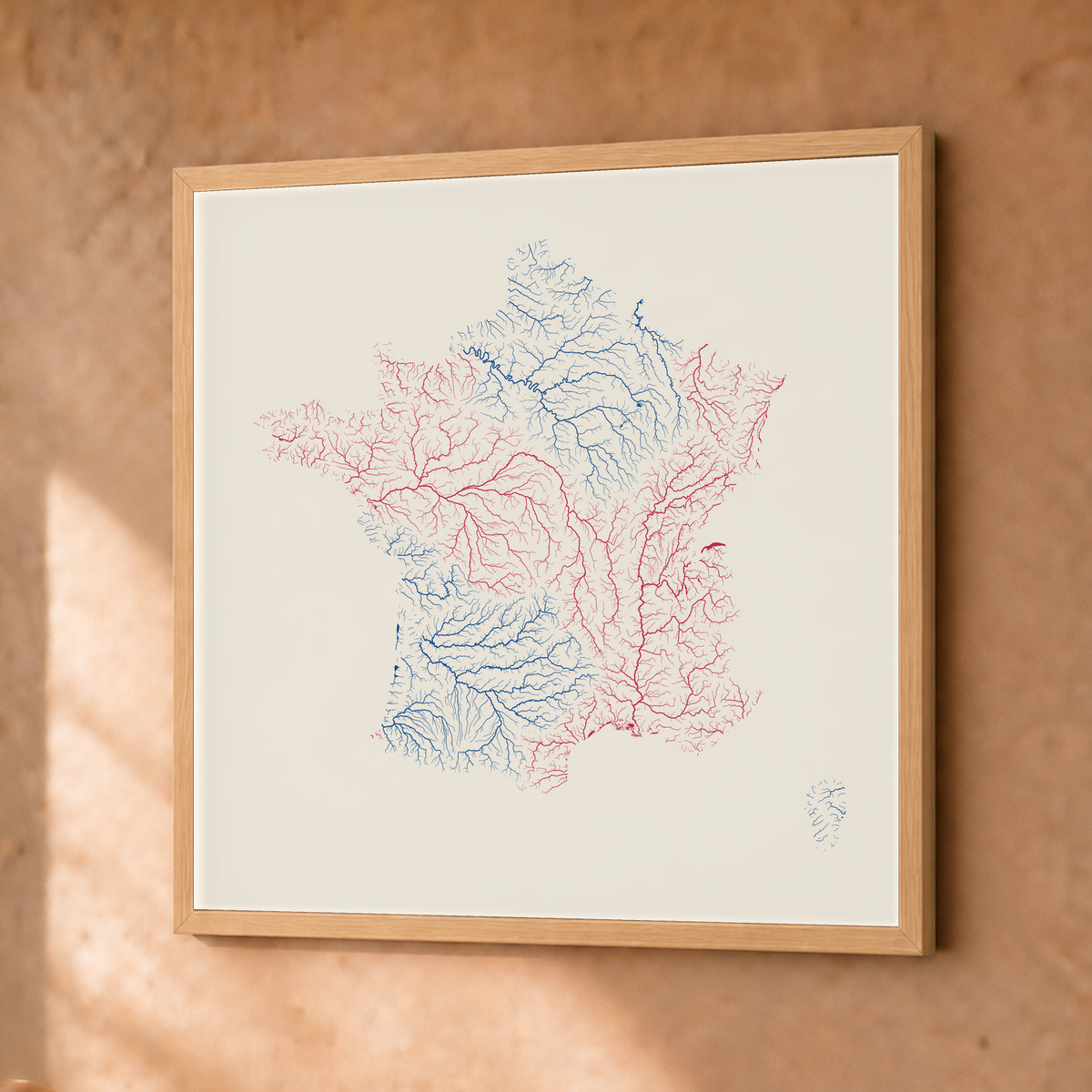 Beautiful Rivers — França — Risografia, Fine art emoldurado · 30 × 30 cm, Natural · Sem margem