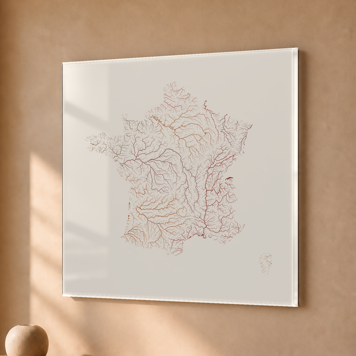 Beautiful Rivers — França — Terracota e areia, Acrílico · 30 × 30 cm, Sem margem