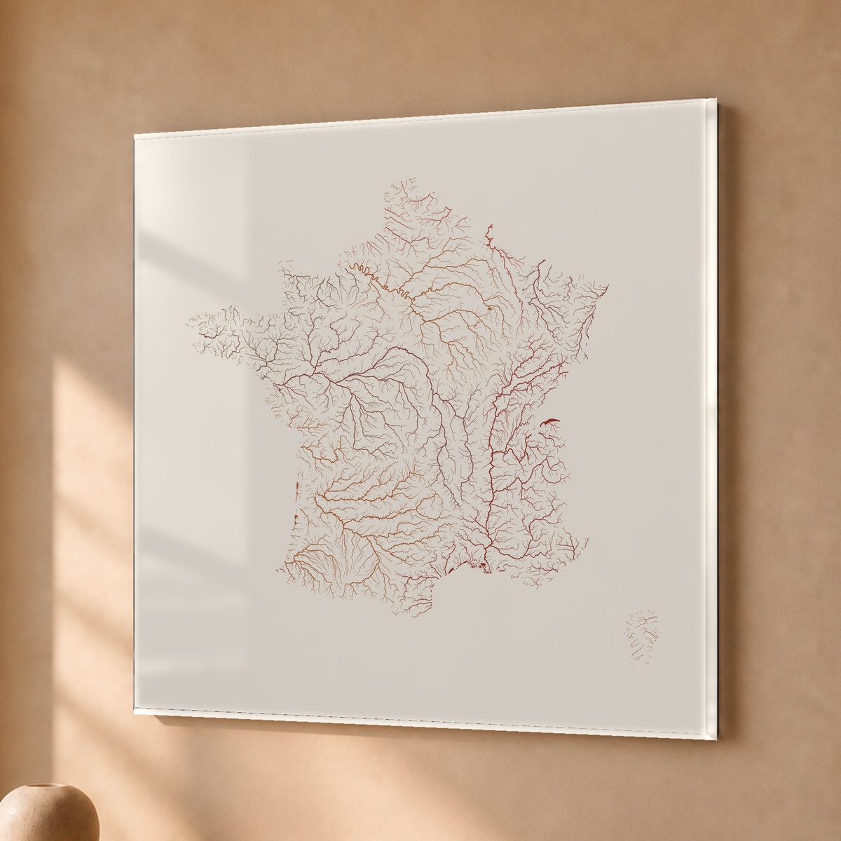 Beautiful Rivers — França — Terracota e areia, Acrílico · 76 × 76 cm, Sem margem