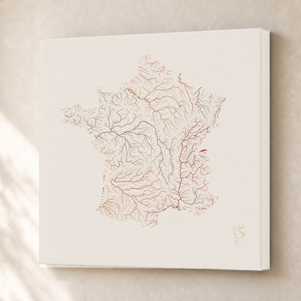 Beautiful Rivers — França — Terracota e areia, Canvas · 76 × 76 cm, Sem margem
