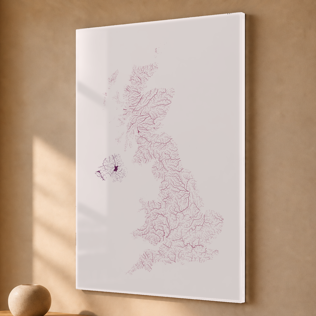 Beautiful Rivers — Reino Unido — Ameixa e rosé, Acrílico · 40 × 60 cm, Sem margem