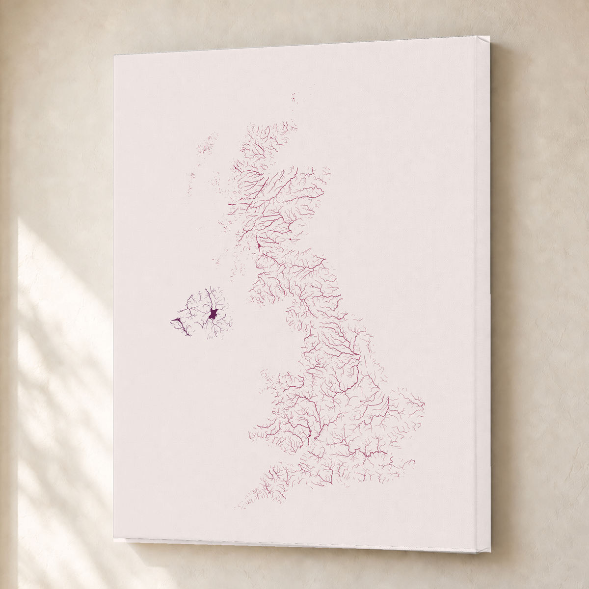 Beautiful Rivers — Reino Unido — Ameixa e rosé, Canvas · 30 × 40 cm, Sem margem