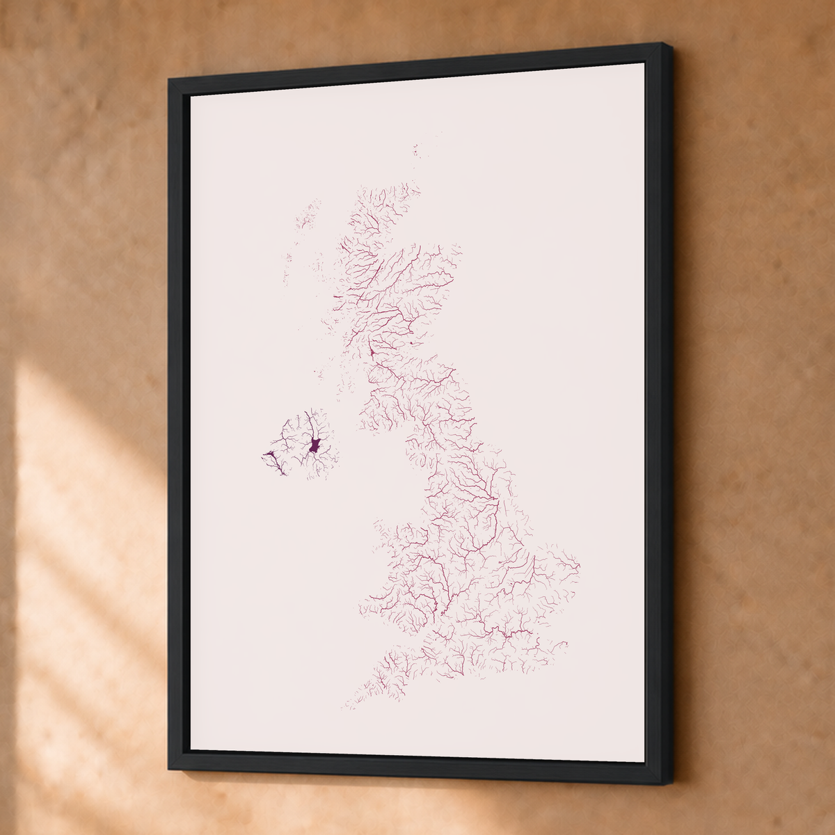 Beautiful Rivers — Reino Unido — Ameixa e rosé, Fine art emoldurado · 30 × 40 cm, Preto · Sem margem