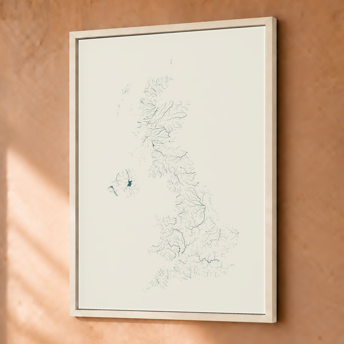 Beautiful Rivers — Reino Unido — Natural e luminosa, Fine art emoldurado · 30 × 40 cm, Branco · Sem margem