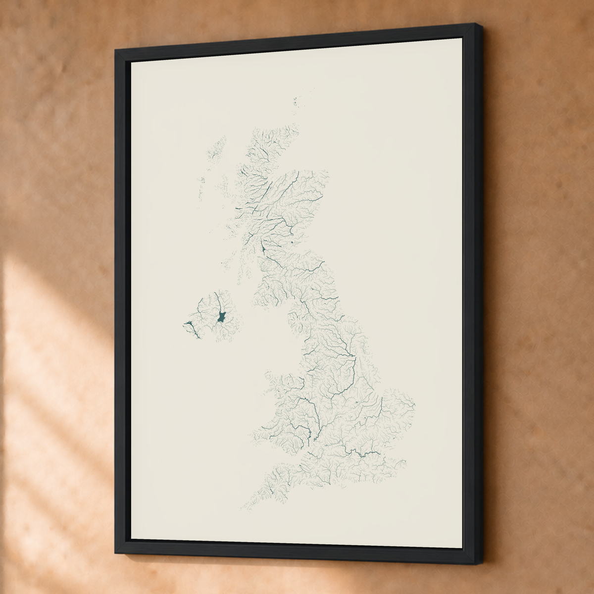 Beautiful Rivers — Reino Unido — Natural e luminosa, Fine art emoldurado · 45 × 60 cm, Preto · Sem margem