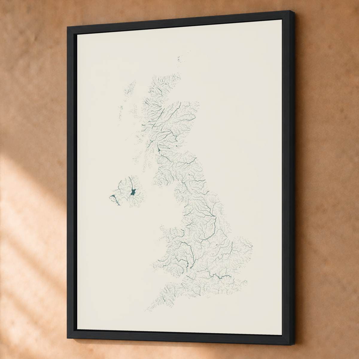 Beautiful Rivers — Reino Unido — Natural e luminosa, Fine art emoldurado · 60 × 80 cm, Preto · Sem margem