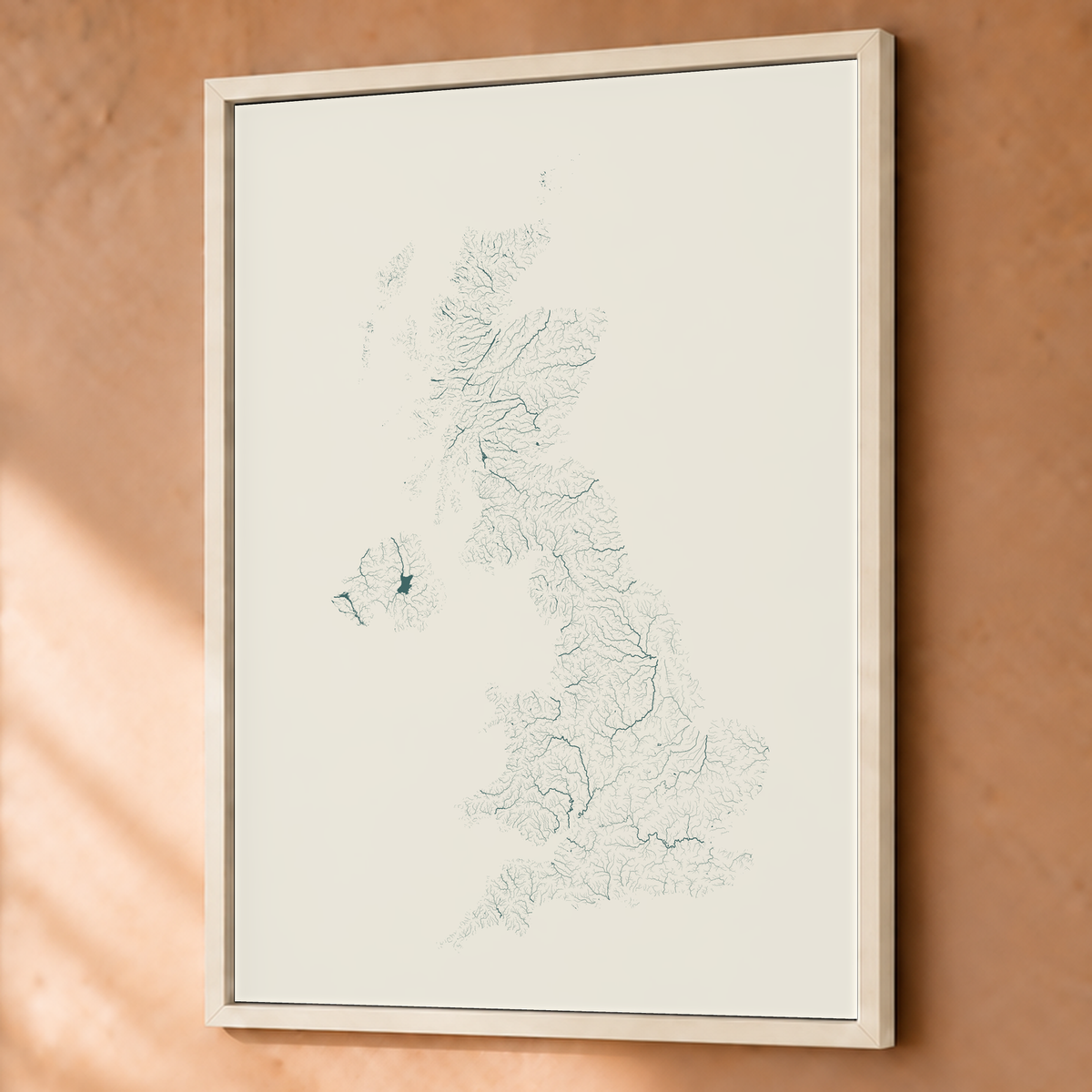 Beautiful Rivers — Reino Unido — Natural e luminosa, Fine art emoldurado · 60 × 80 cm, Branco · Sem margem