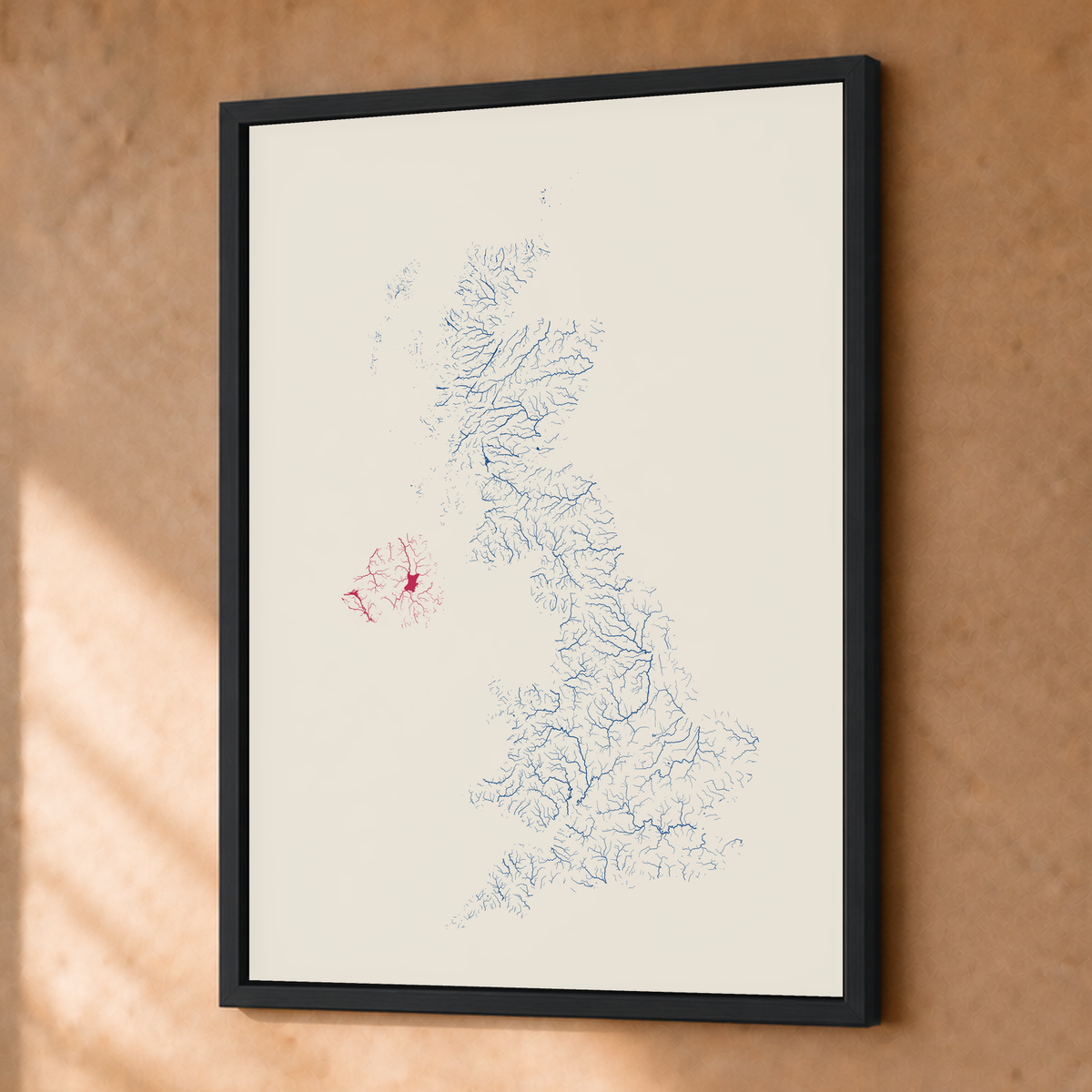 Beautiful Rivers — Reino Unido — Risografia, Fine art emoldurado · 30 × 40 cm, Preto · Sem margem
