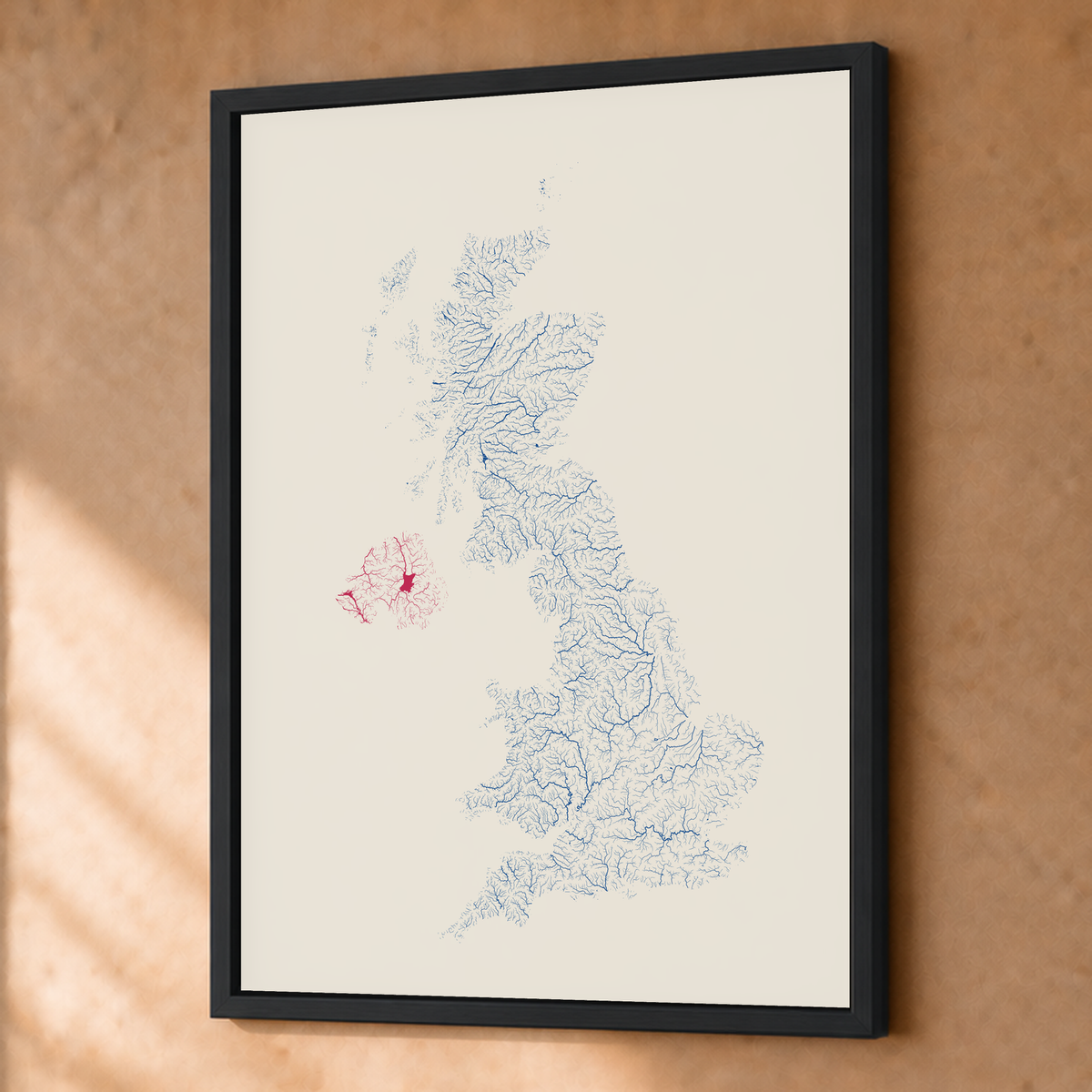 Beautiful Rivers — Reino Unido — Risografia, Fine art emoldurado · 45 × 60 cm, Preto · Sem margem