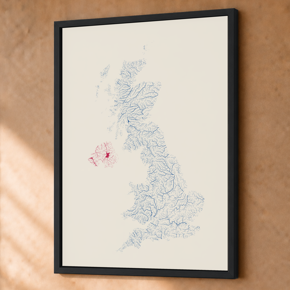 Beautiful Rivers — Reino Unido — Risografia, Fine art emoldurado · 60 × 80 cm, Preto · Sem margem