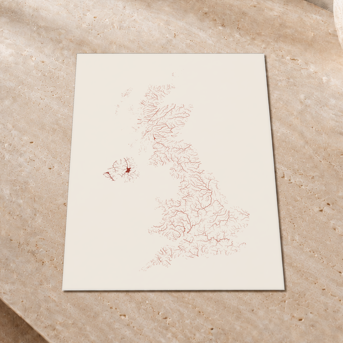 Beautiful Rivers — Reino Unido — Terracota e areia, Impressão fine art · 30 × 40 cm, Sem margem