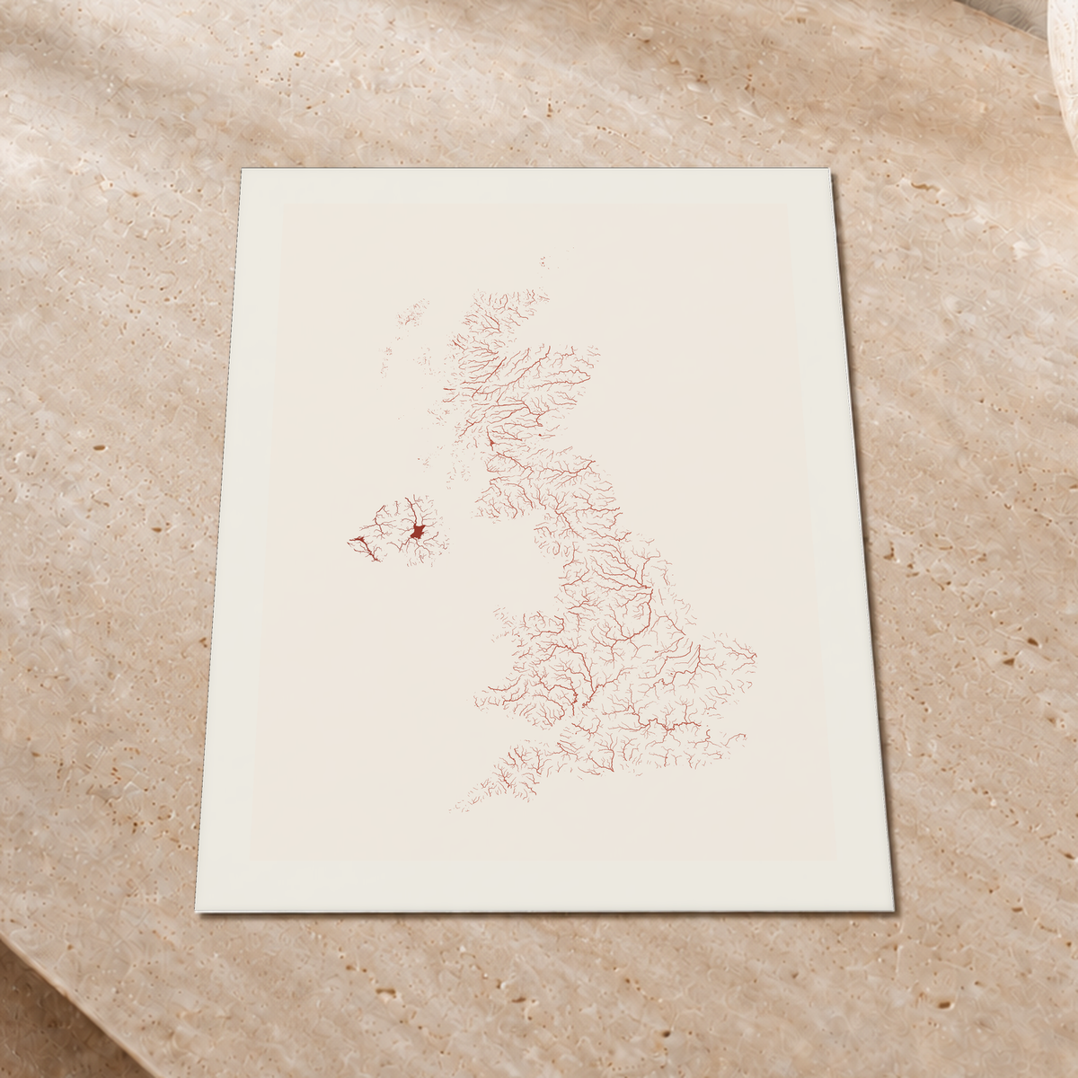 Beautiful Rivers — Reino Unido — Terracota e areia, Impressão fine art · 30 × 40 cm, Margem branca