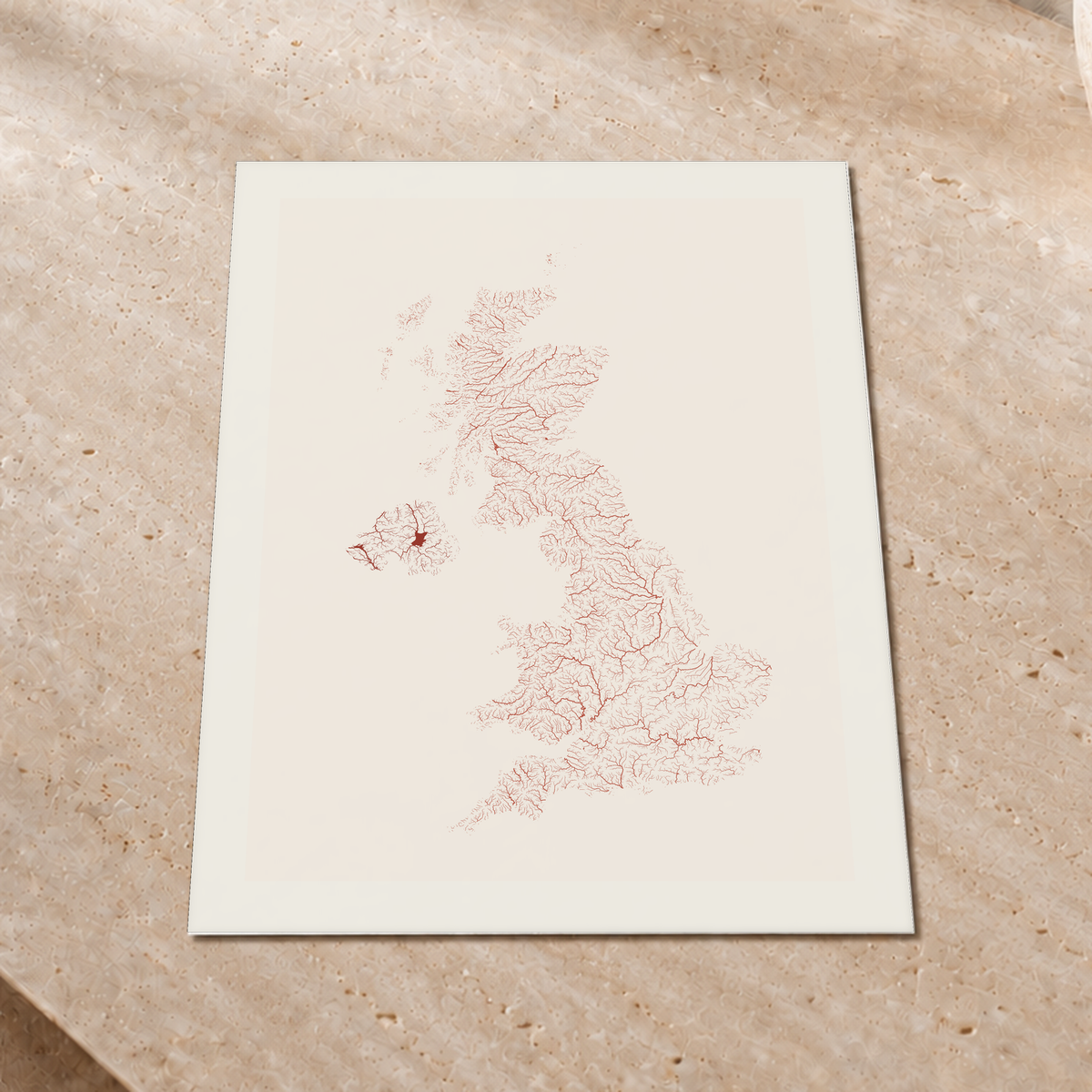 Beautiful Rivers — Reino Unido — Terracota e areia, Impressão fine art · 45 × 60 cm, Margem branca