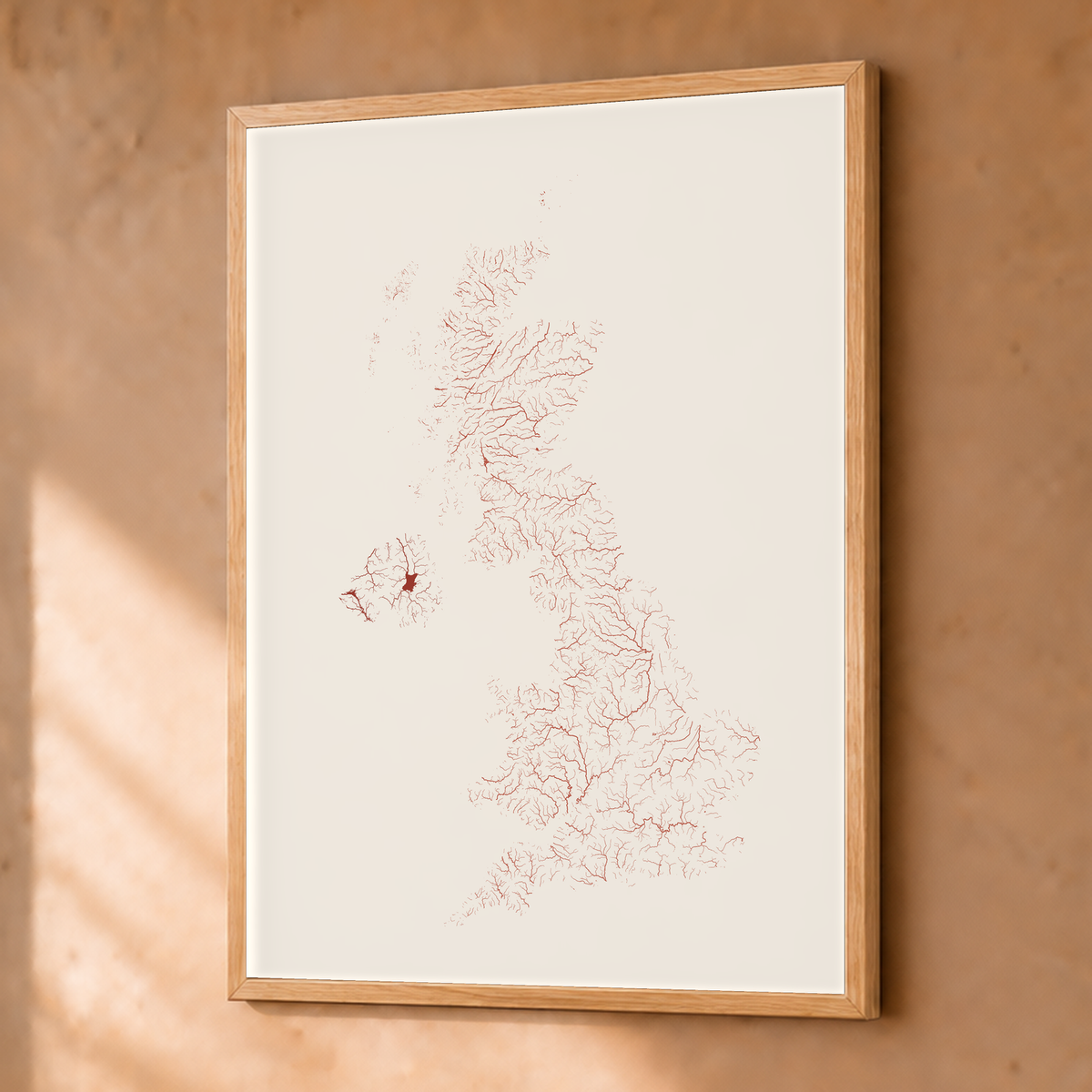 Beautiful Rivers — Reino Unido — Terracota e areia, Fine art emoldurado · 30 × 40 cm, Natural · Sem margem