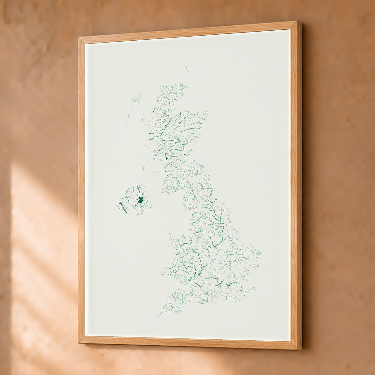 Beautiful Rivers — Reino Unido — Verde jade e porcelana, Fine art emoldurado · 30 × 40 cm, Natural · Sem margem