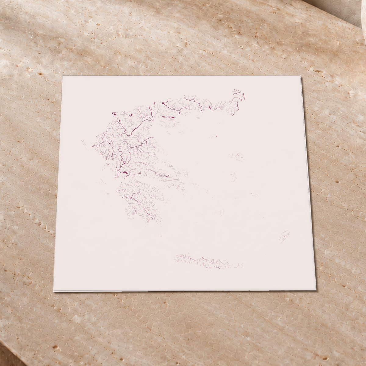 Beautiful Rivers — Grécia — Ameixa e rosé, Impressão fine art · 30 × 30 cm, Sem margem