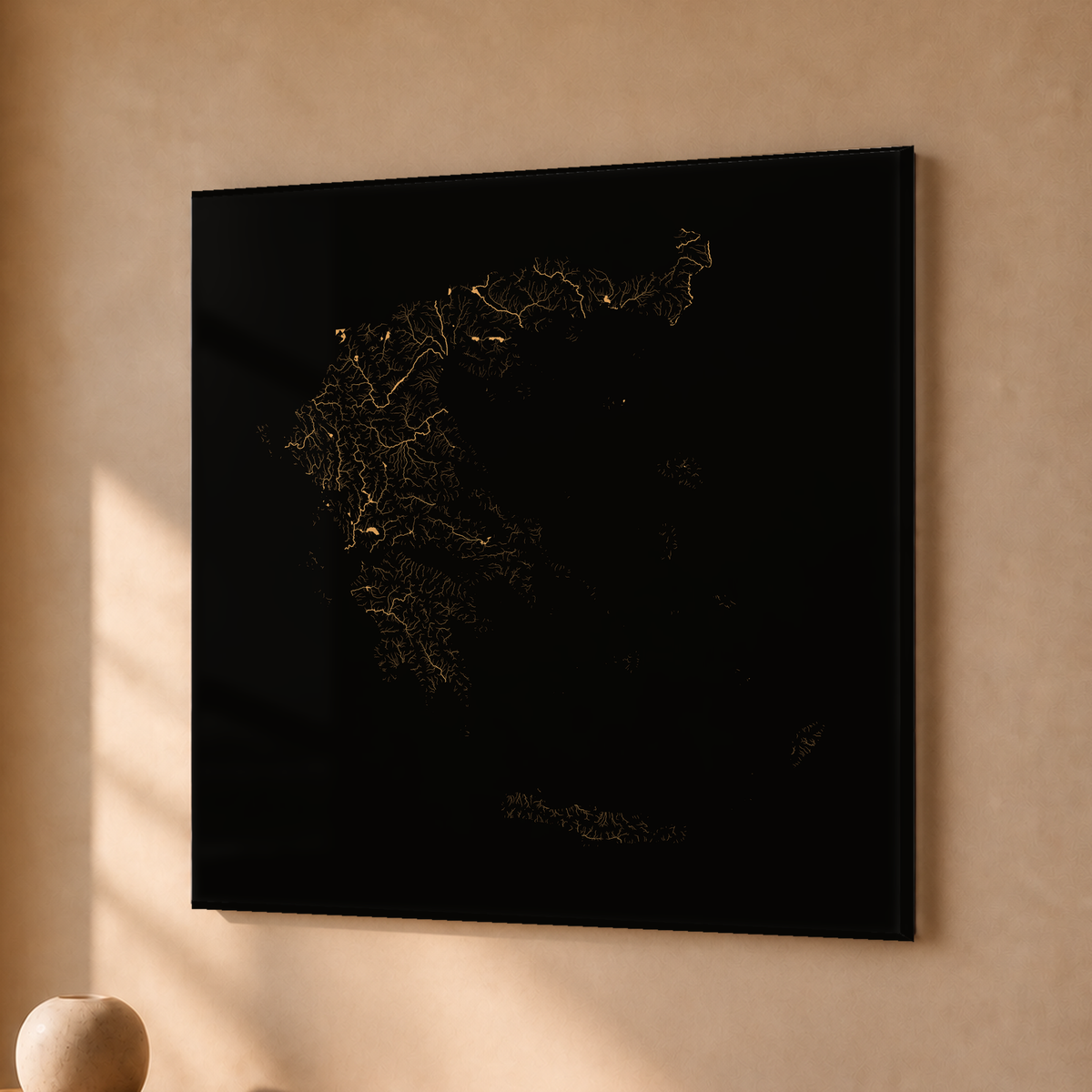 Beautiful Rivers — Grécia — Cobre, Acrílico · 30 × 30 cm, Sem margem