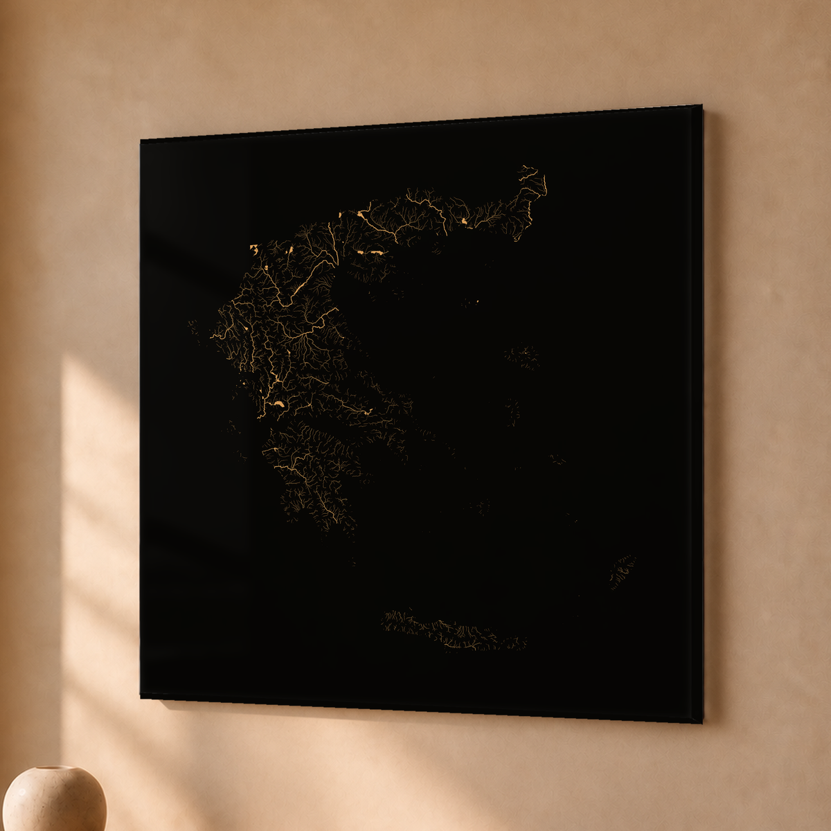 Beautiful Rivers — Grécia — Cobre, Acrílico · 50 × 50 cm, Sem margem
