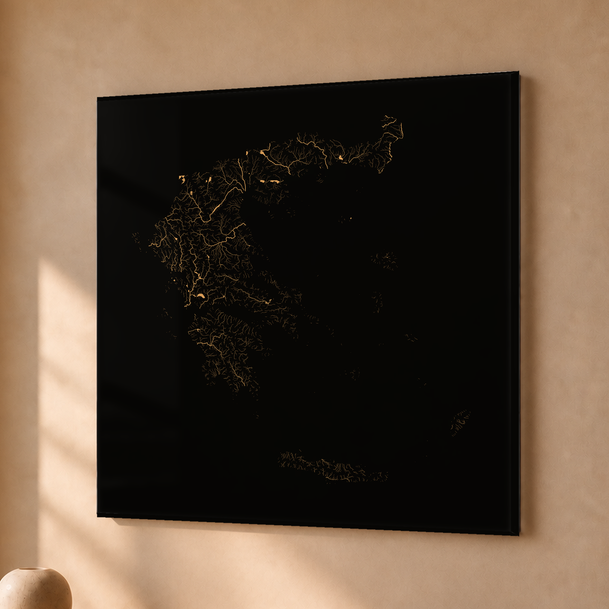Beautiful Rivers — Grécia — Cobre, Acrílico · 76 × 76 cm, Sem margem