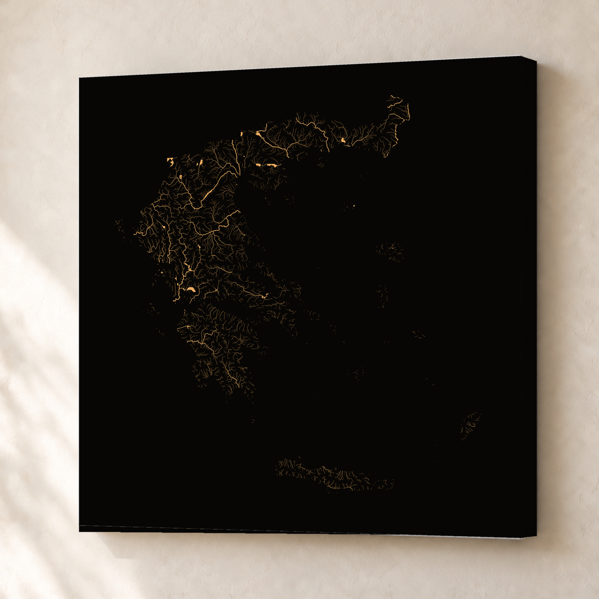 Beautiful Rivers — Grécia — Cobre, Canvas · 76 × 76 cm, Sem margem