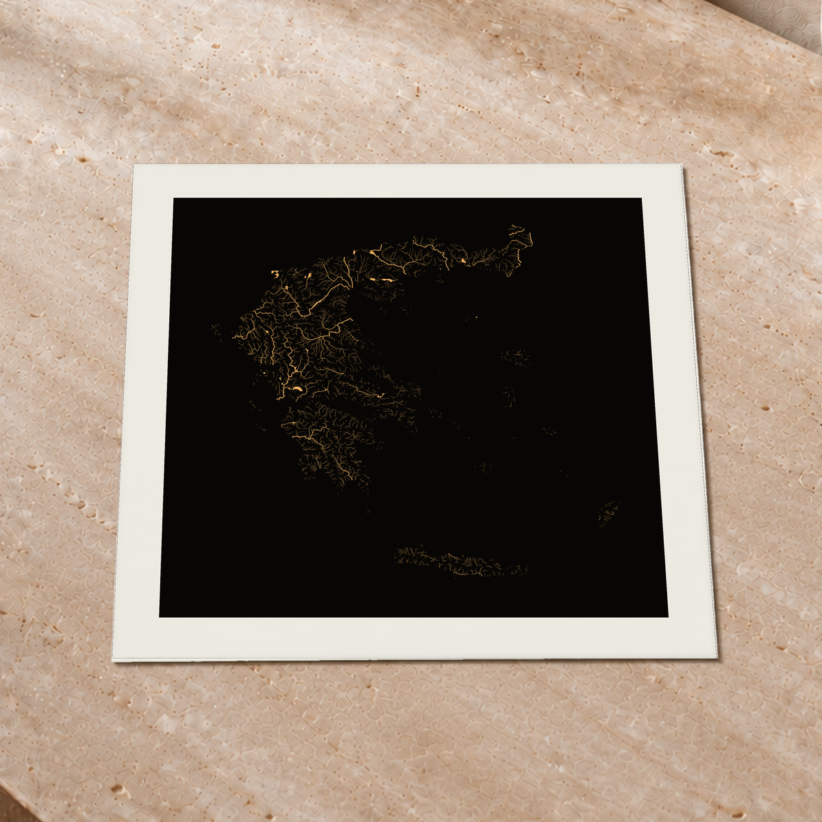 Beautiful Rivers — Grécia — Cobre, Impressão fine art · 50 × 50 cm, Margem branca