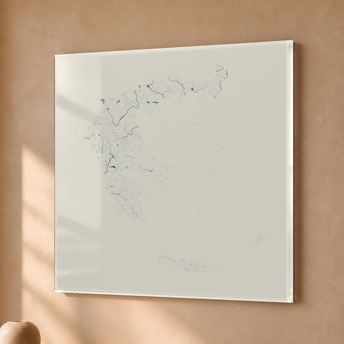 Beautiful Rivers — Grécia — Natural e luminosa, Acrílico · 76 × 76 cm, Sem margem