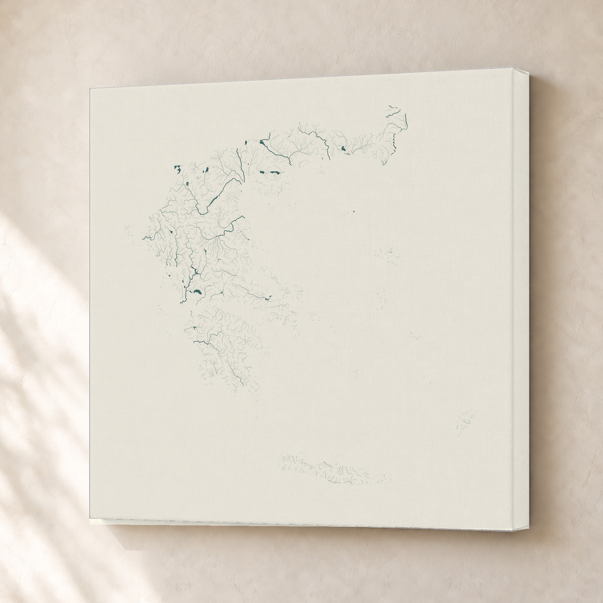 Beautiful Rivers — Grécia — Natural e luminosa, Canvas · 30 × 30 cm, Sem margem