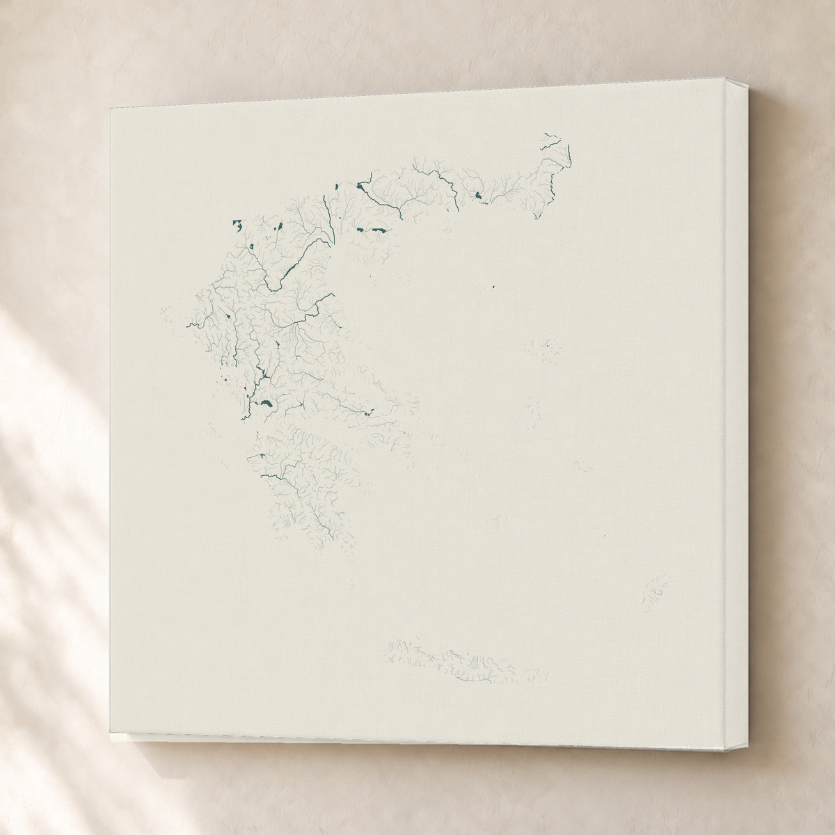 Beautiful Rivers — Grécia — Natural e luminosa, Canvas · 76 × 76 cm, Sem margem