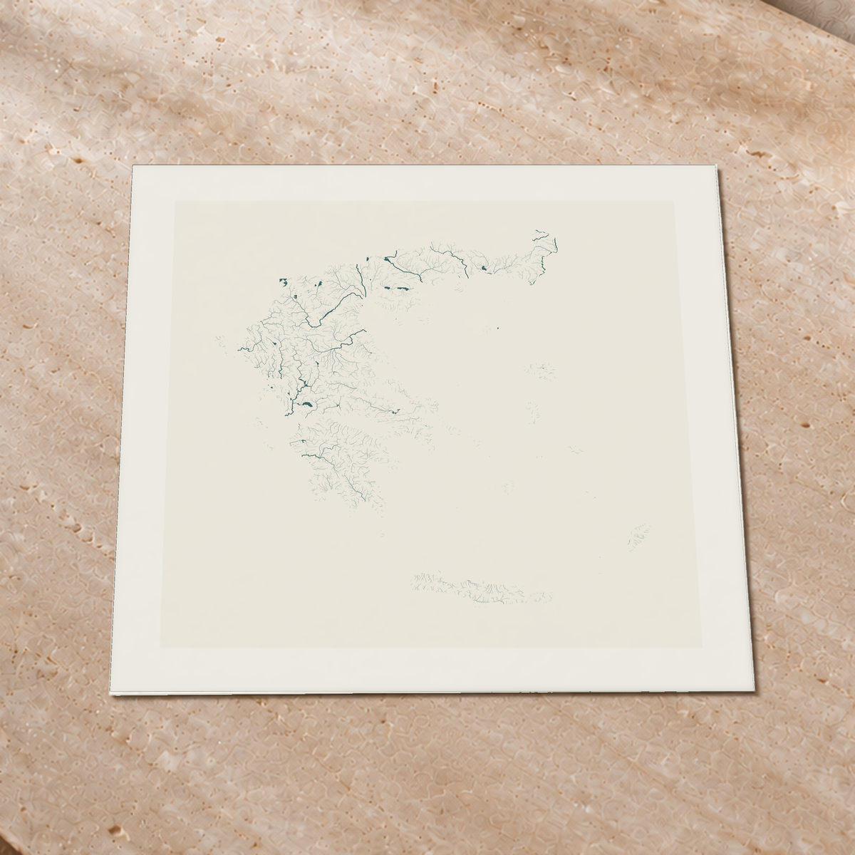 Beautiful Rivers — Grécia — Natural e luminosa, Impressão fine art · 76 × 76 cm, Margem branca