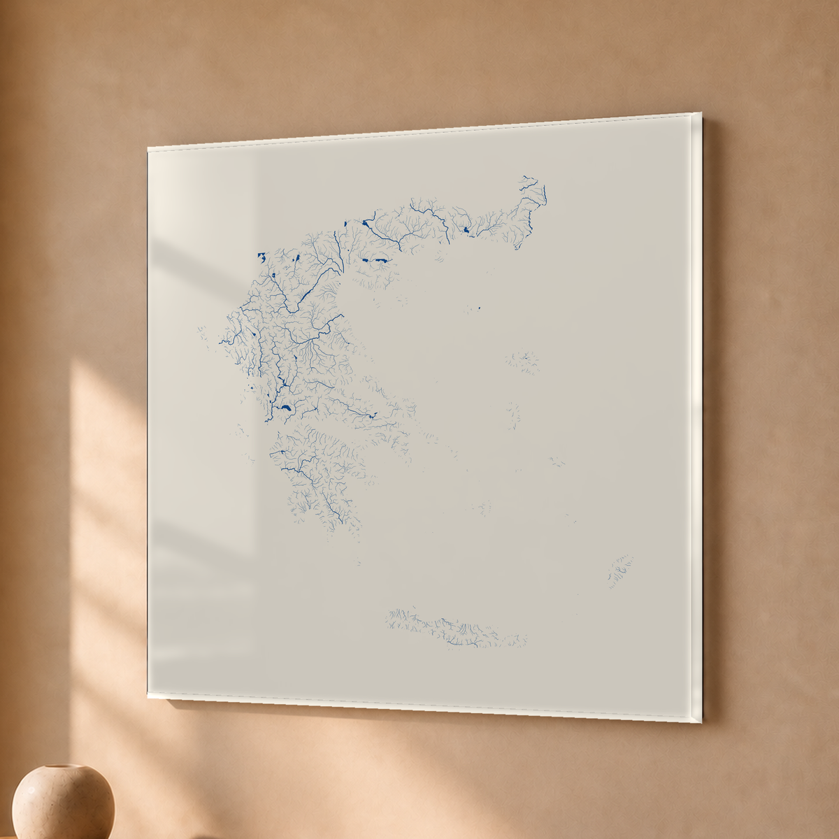 Beautiful Rivers — Grécia — Risografia, Acrílico · 30 × 30 cm, Sem margem
