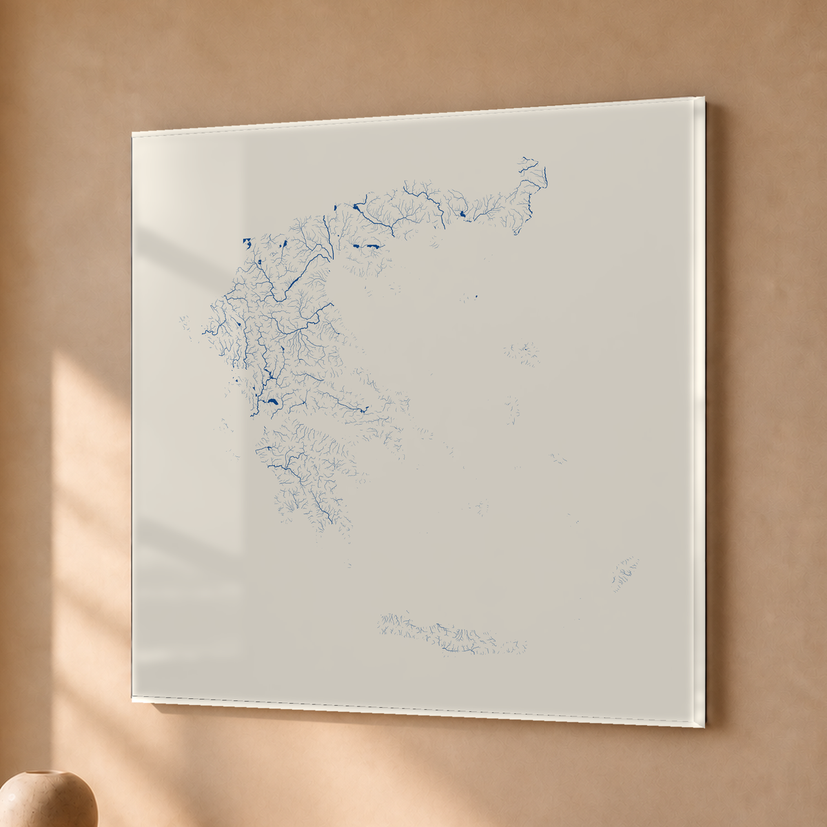 Beautiful Rivers — Grécia — Risografia, Acrílico · 76 × 76 cm, Sem margem