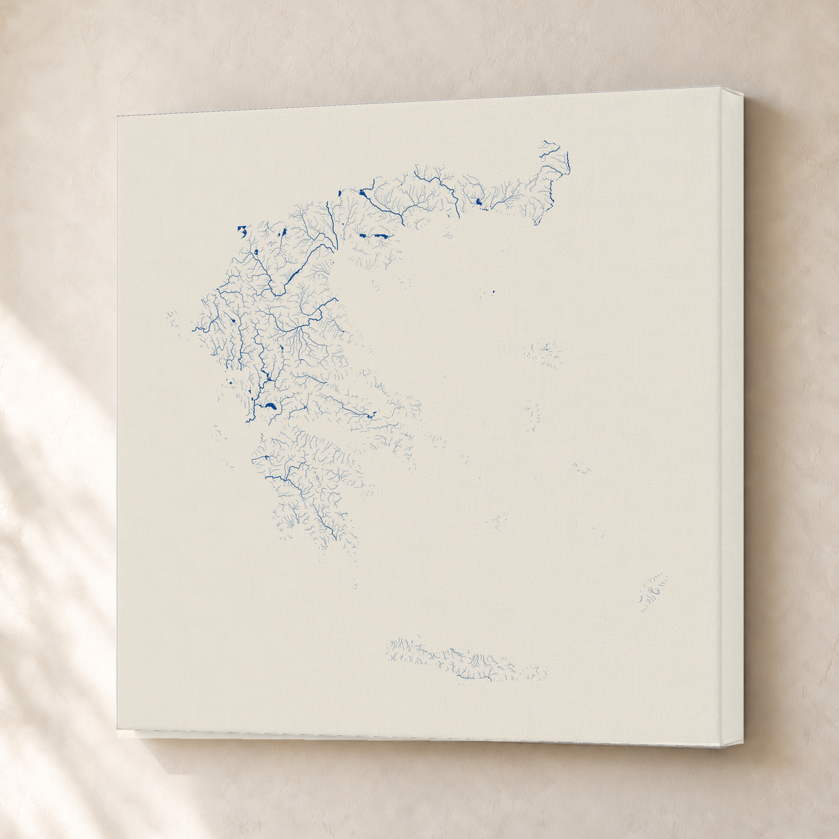 Beautiful Rivers — Grécia — Risografia, Canvas · 50 × 50 cm, Sem margem