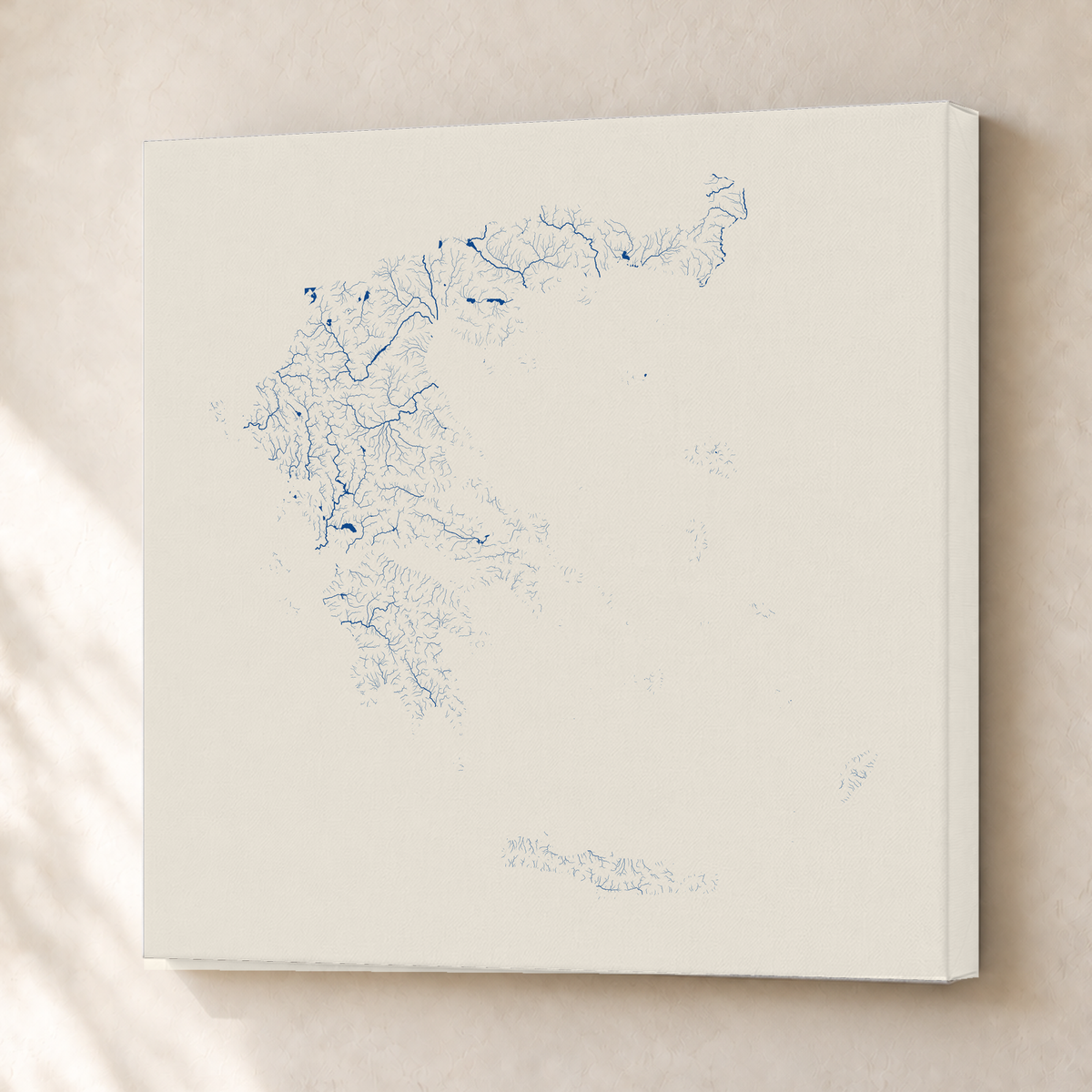Beautiful Rivers — Grécia — Risografia, Canvas · 76 × 76 cm, Sem margem
