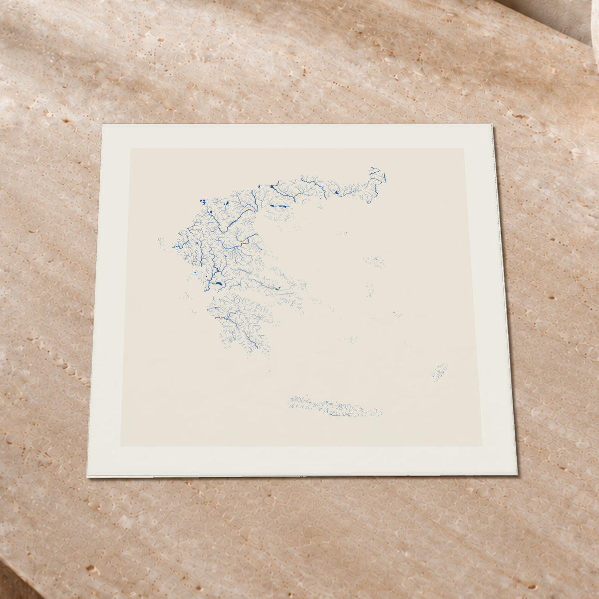 Beautiful Rivers — Grécia — Risografia, Impressão fine art · 30 × 30 cm, Margem branca