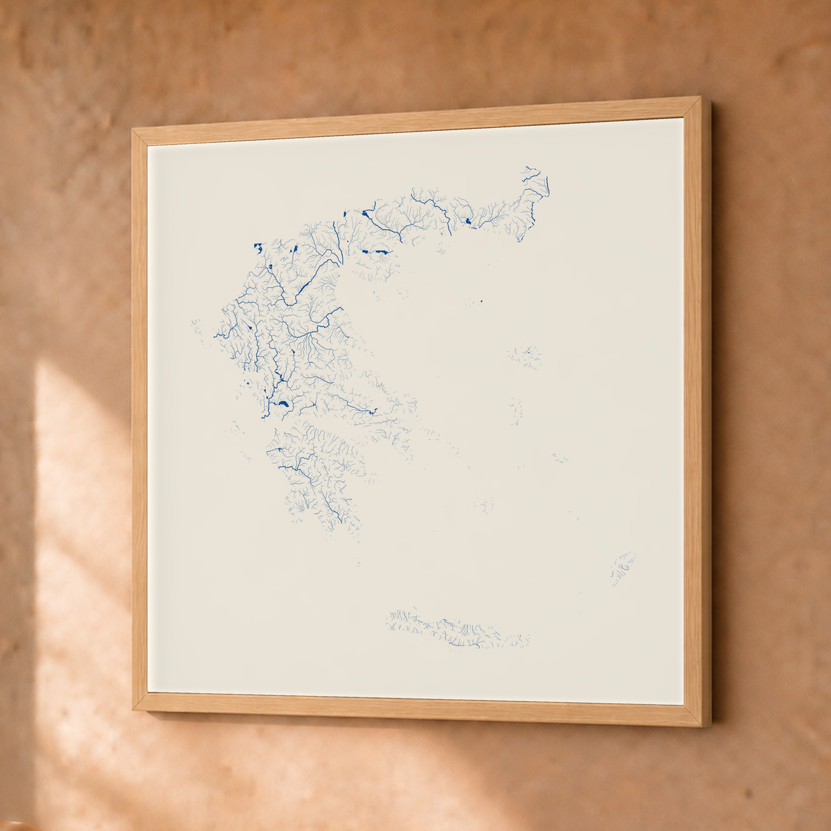 Beautiful Rivers — Grécia — Risografia, Fine art emoldurado · 30 × 30 cm, Natural · Sem margem
