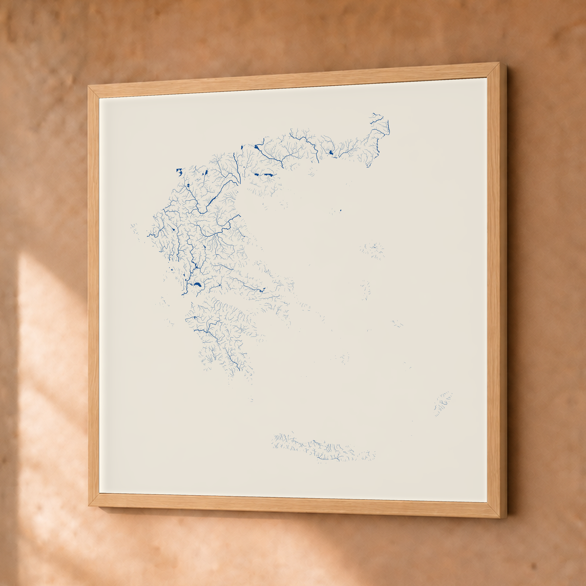 Beautiful Rivers — Grécia — Risografia, Fine art emoldurado · 50 × 50 cm, Natural · Sem margem