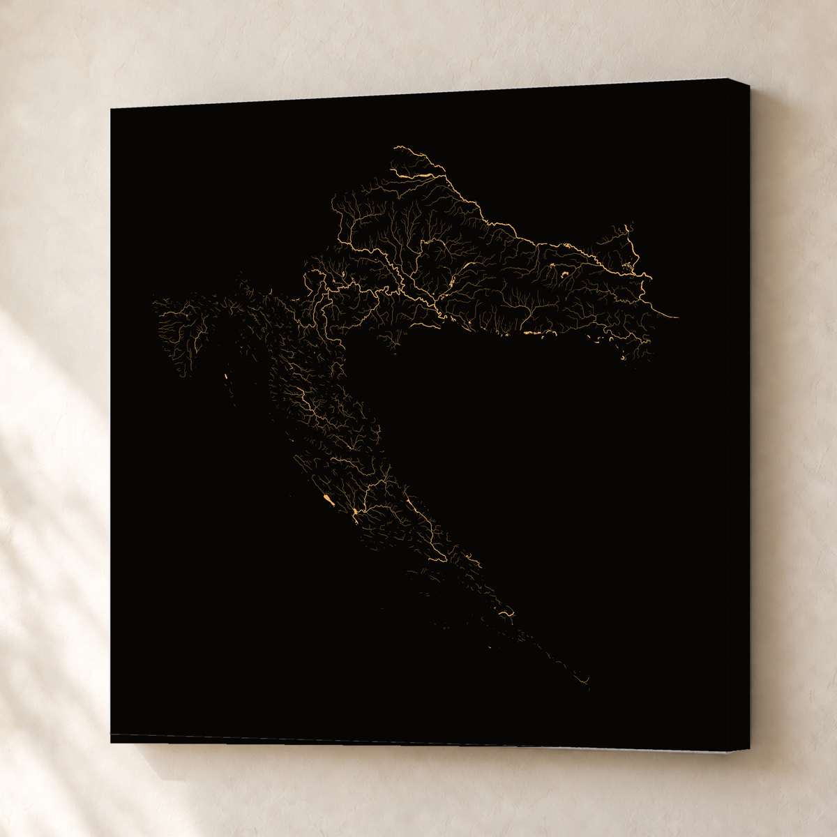 Beautiful Rivers — Croácia — Cobre, Canvas · 76 × 76 cm, Sem margem