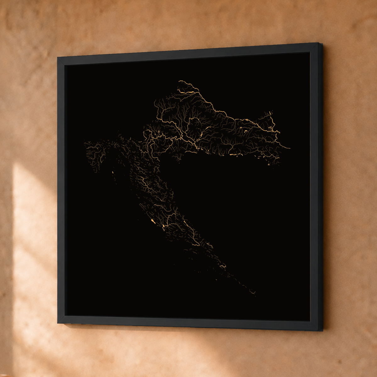 Beautiful Rivers — Croácia — Cobre, Fine art emoldurado · 30 × 30 cm, Preto · Sem margem