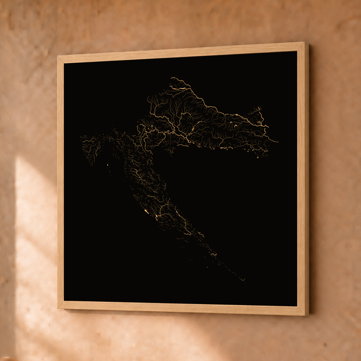 Beautiful Rivers — Croácia — Cobre, Fine art emoldurado · 30 × 30 cm, Natural · Sem margem