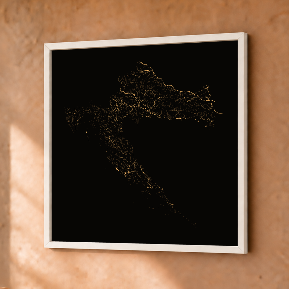 Beautiful Rivers — Croácia — Cobre, Fine art emoldurado · 30 × 30 cm, Branco · Sem margem