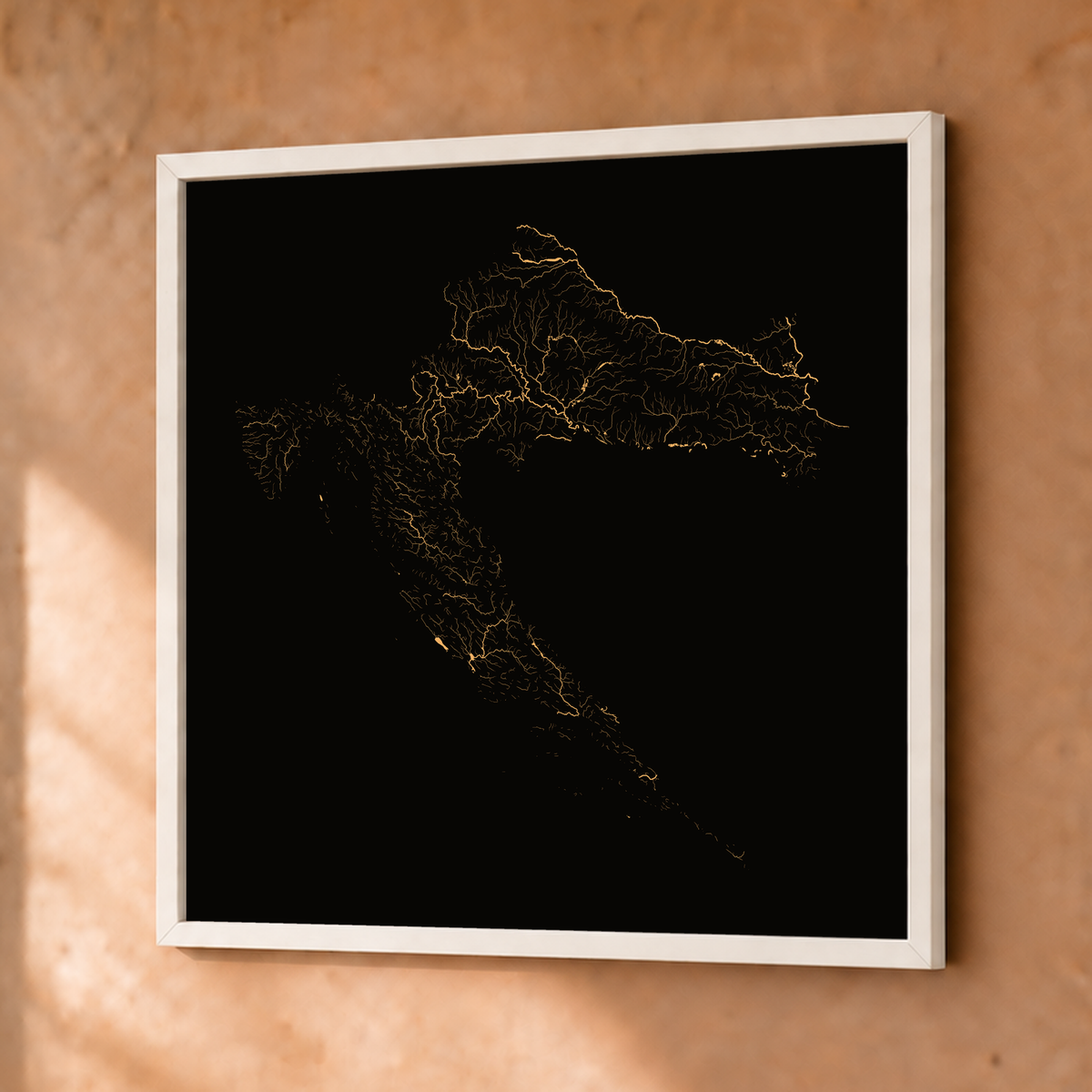 Beautiful Rivers — Croácia — Cobre, Fine art emoldurado · 50 × 50 cm, Branco · Sem margem