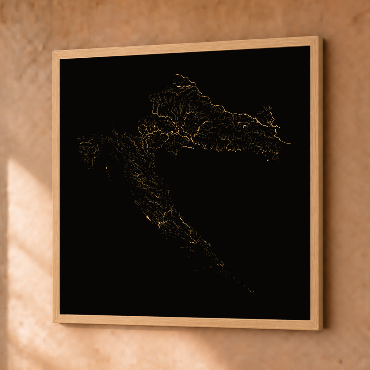 Beautiful Rivers — Croácia — Cobre, Fine art emoldurado · 76 × 76 cm, Natural · Sem margem