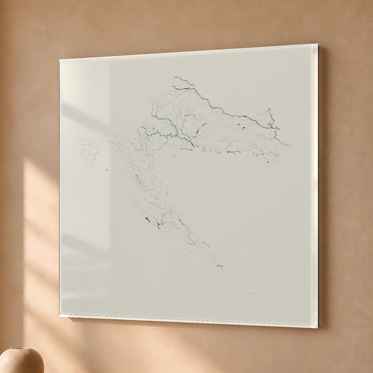 Beautiful Rivers — Croácia — Natural e luminosa, Acrílico · 76 × 76 cm, Sem margem