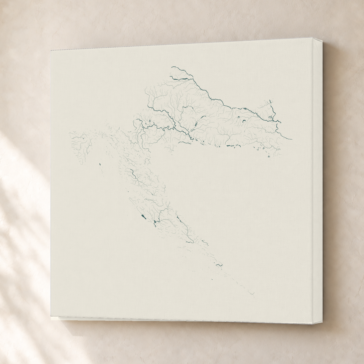 Beautiful Rivers — Croácia — Natural e luminosa, Canvas · 50 × 50 cm, Sem margem