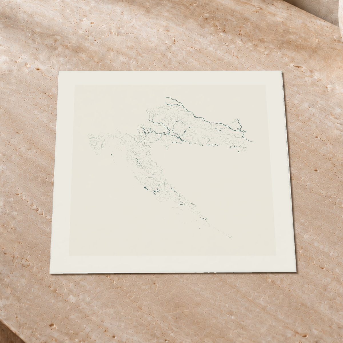 Beautiful Rivers — Croácia — Natural e luminosa, Impressão fine art · 30 × 30 cm, Margem branca