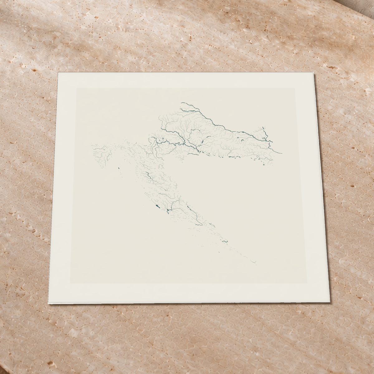 Beautiful Rivers — Croácia — Natural e luminosa, Impressão fine art · 76 × 76 cm, Margem branca