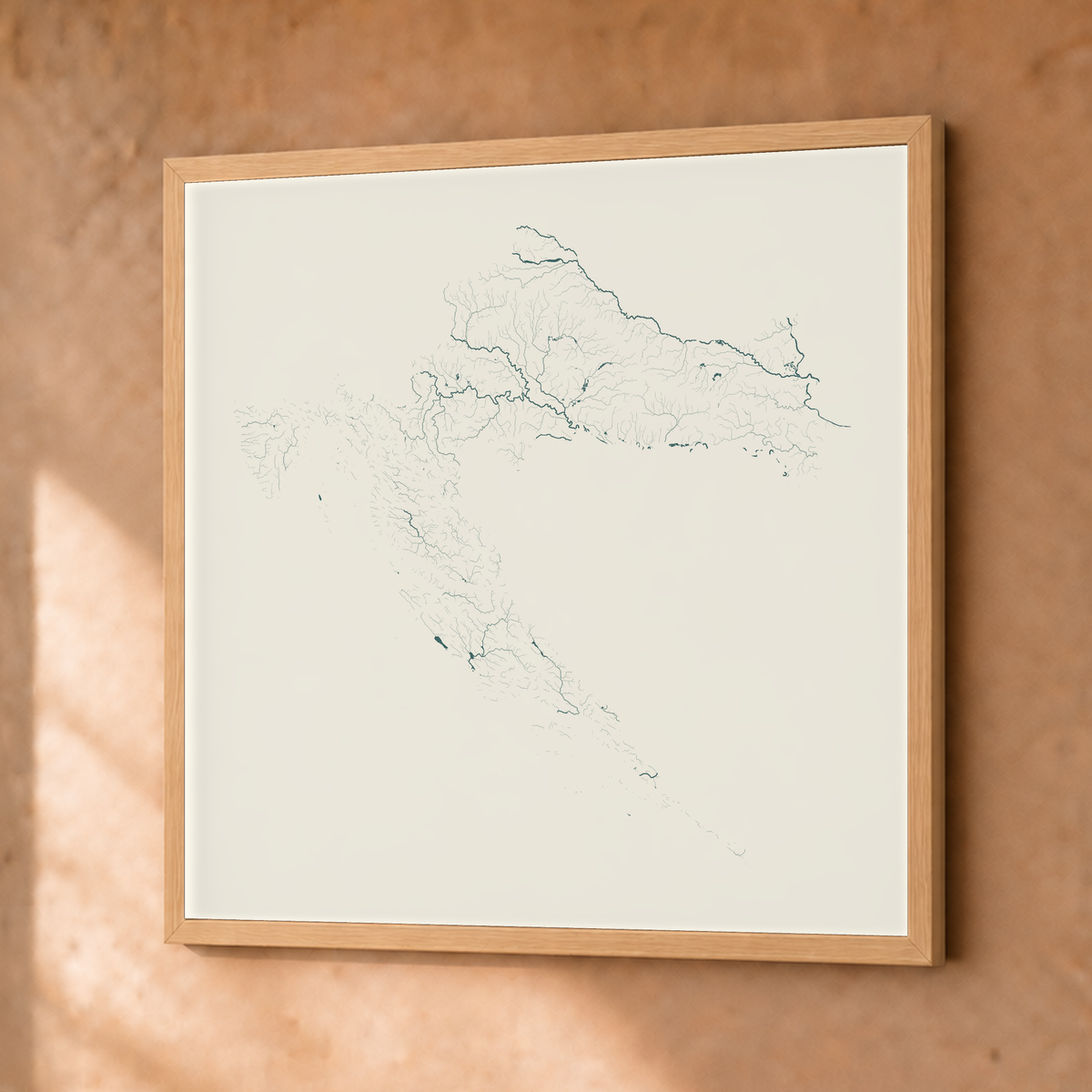 Beautiful Rivers — Croácia — Natural e luminosa, Fine art emoldurado · 50 × 50 cm, Natural · Sem margem