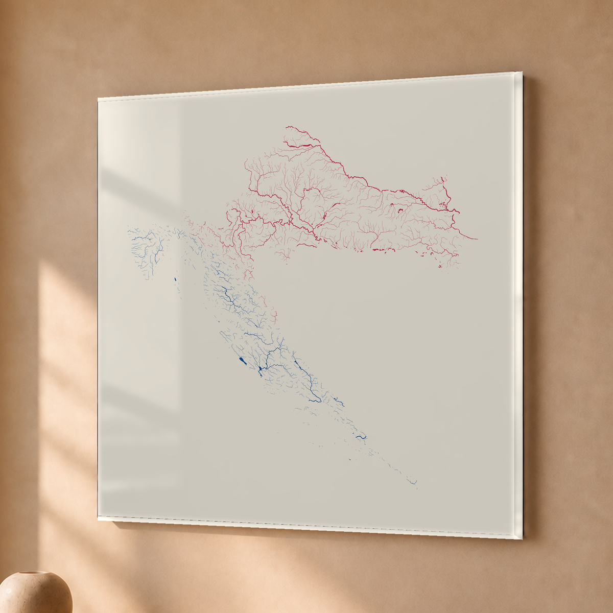 Beautiful Rivers — Croácia — Risografia, Acrílico · 76 × 76 cm, Sem margem